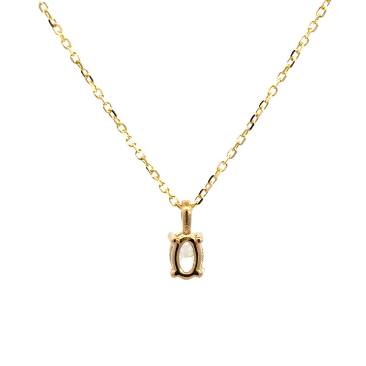 Solitaire Necklace (Oval) - 14k Yellow Gold 0.50ct #11381