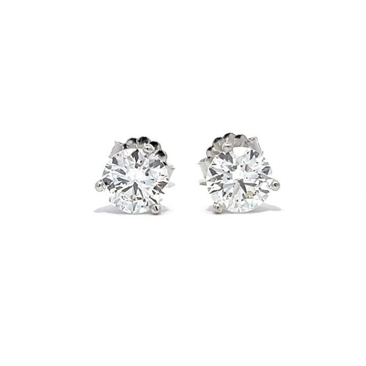 Solitaire Earrings - 14k White Gold 1.80ct #11637