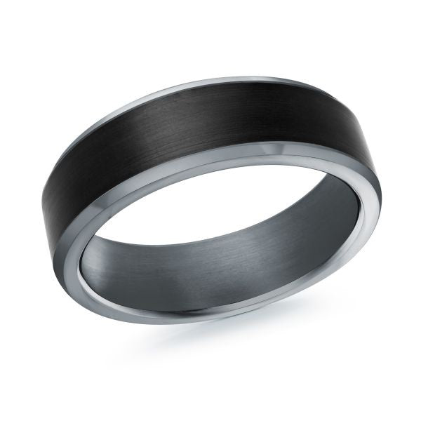 Wedding band ring on a white background.