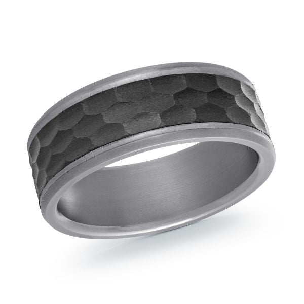 Wedding band ring on a white background.