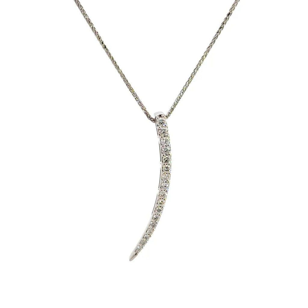 Diamond bar necklace on a white background