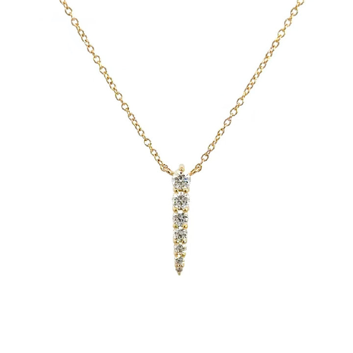 Graduated Diamond Bar Necklace - 14k Yellow Gold 0.17ctw #12003