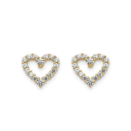 Heart Earrings - 14k Yellow Gold 0.50ctw #12004