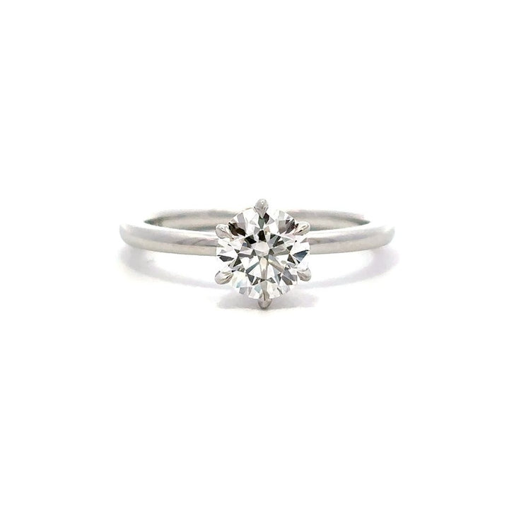 Solitaire Ring (Round) - 14k White Gold 1.00ct #12015