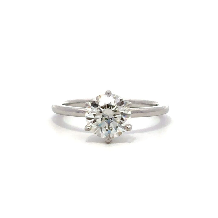 Solitaire Ring (Round) - 14k White Gold 1.50ct #12016