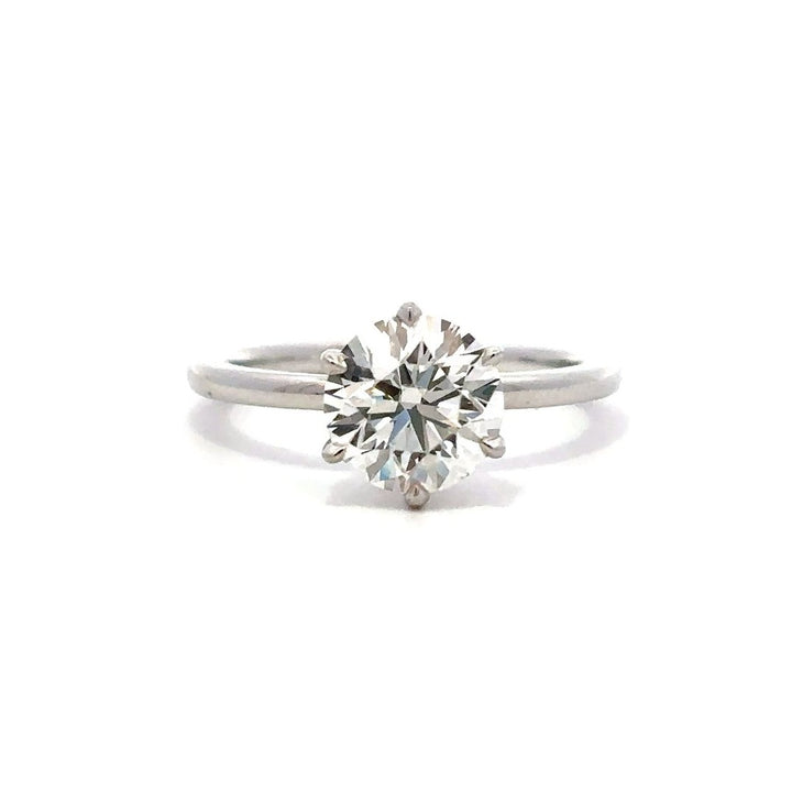 Solitaire Ring (Round) - 14k White Gold 2.00ct #12017