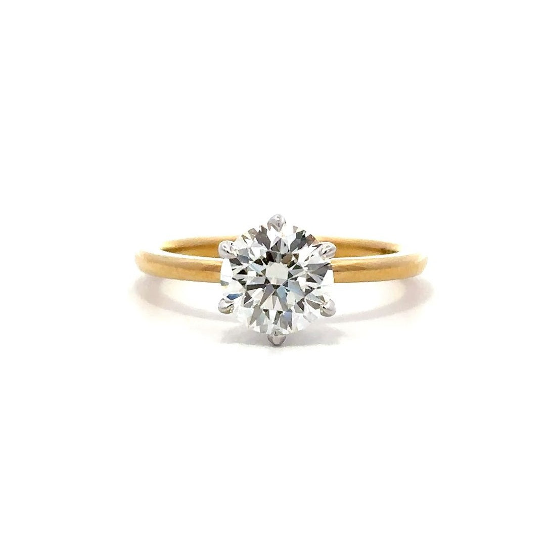 Solitaire Ring (Round) - 14k Gold