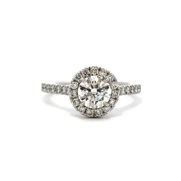 Halo Ring (Round) - 14k White Gold 1.50ct #12021