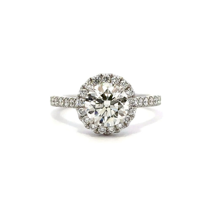 Halo Ring (Round) - 14k White Gold 2.00ct #12022