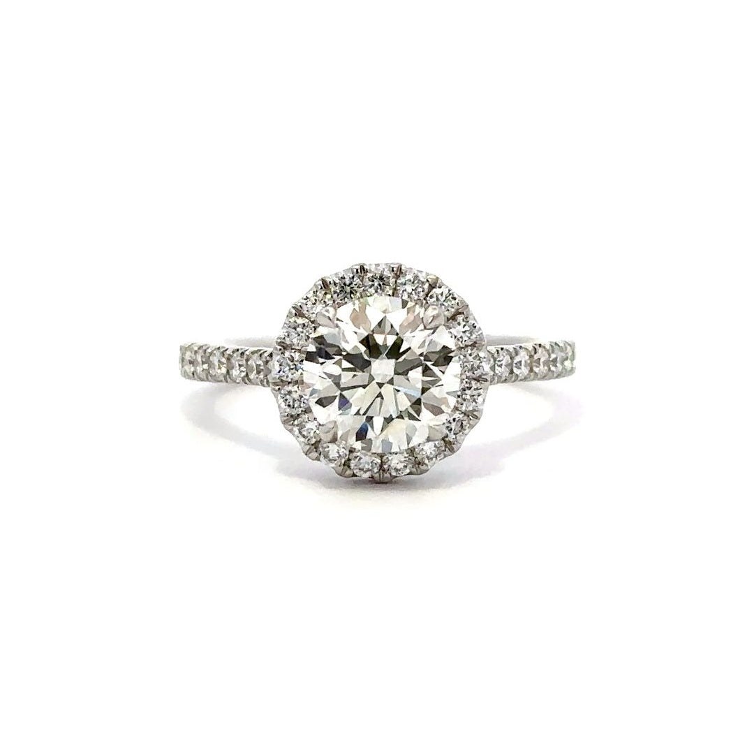 Halo Ring (Round) - 14k White Gold