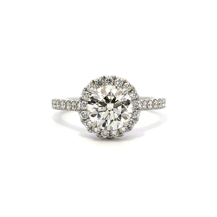 Halo Ring (Round) - 14k White Gold