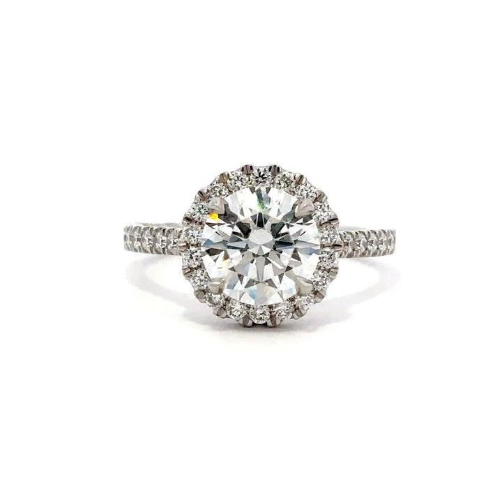 Halo Ring (Round) - 14k White Gold 2.50ct #12023