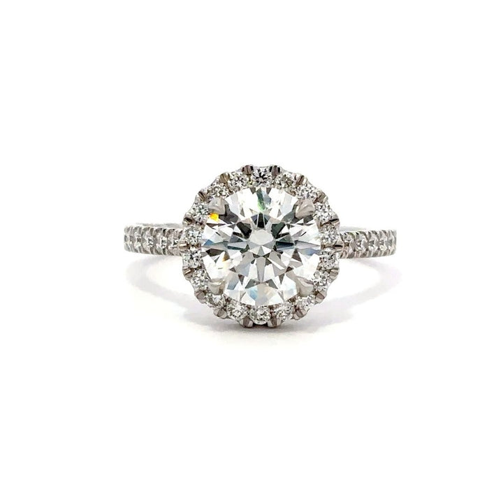 Halo Ring (Round) - 14k White Gold