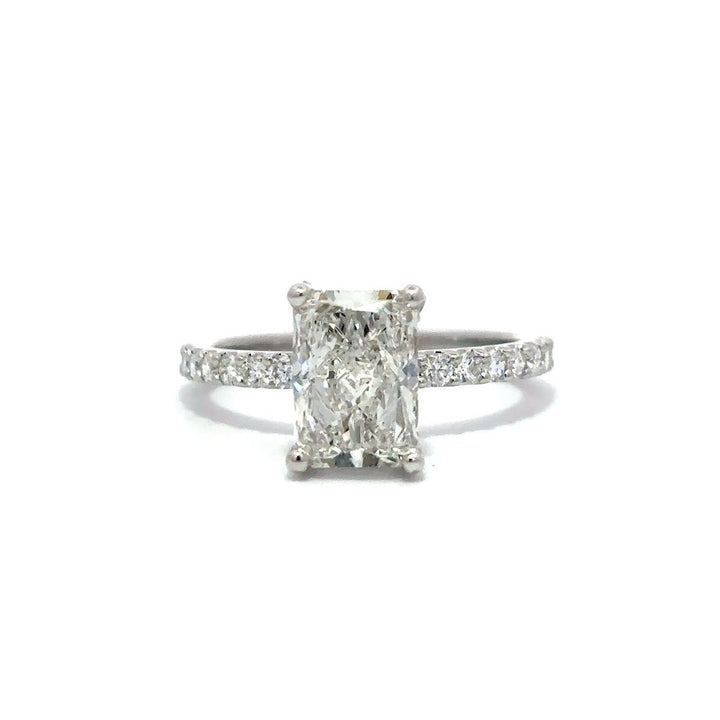 Hidden Halo Ring (Radiant) - 14k White Gold 2.00ct #12032