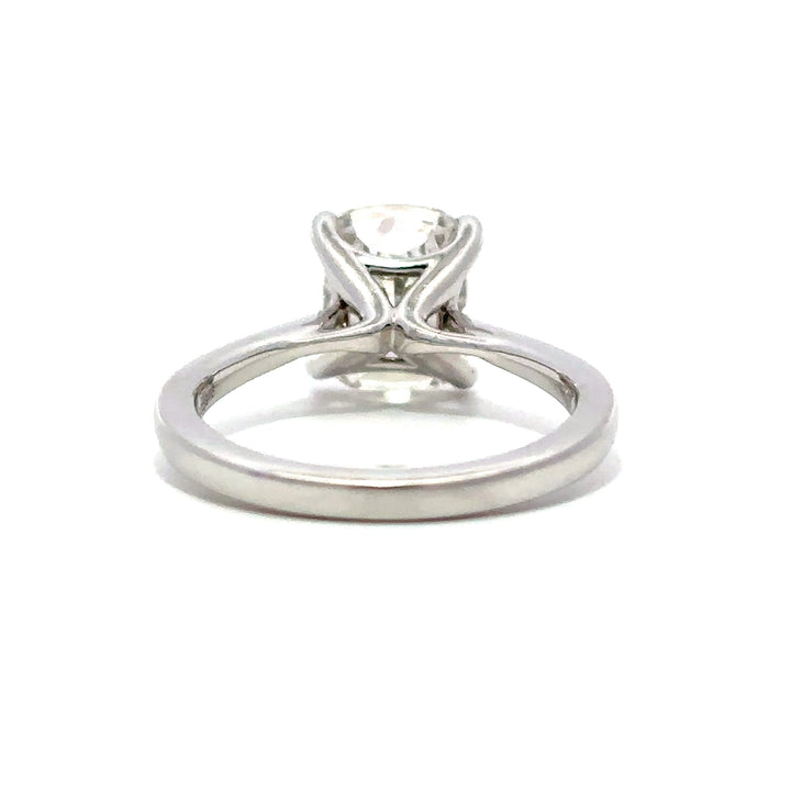 Solitaire Ring (Elongated Cushion) - 14k White Gold 3.05ct #12049
