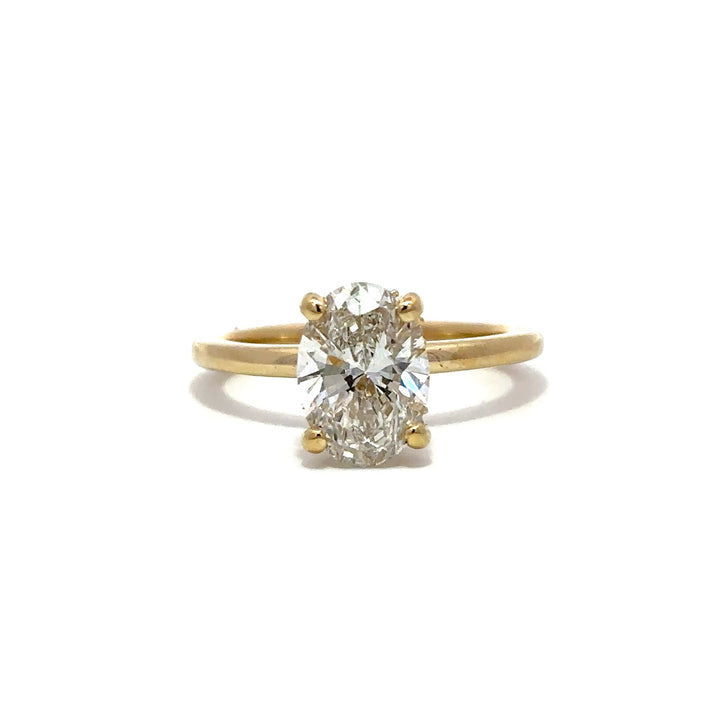 Hidden Halo Ring (Oval) - 14k Yellow Gold 1.99ct #12051