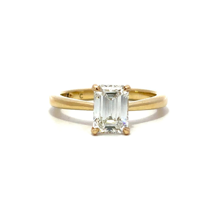 Solitaire Ring (Emerald) - 14k Yellow Gold 1.52ct #12126