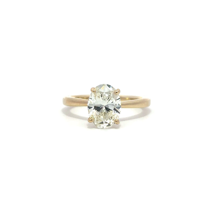 Solitaire Ring (Oval) - 14k Yellow Gold 1.58ct #12354