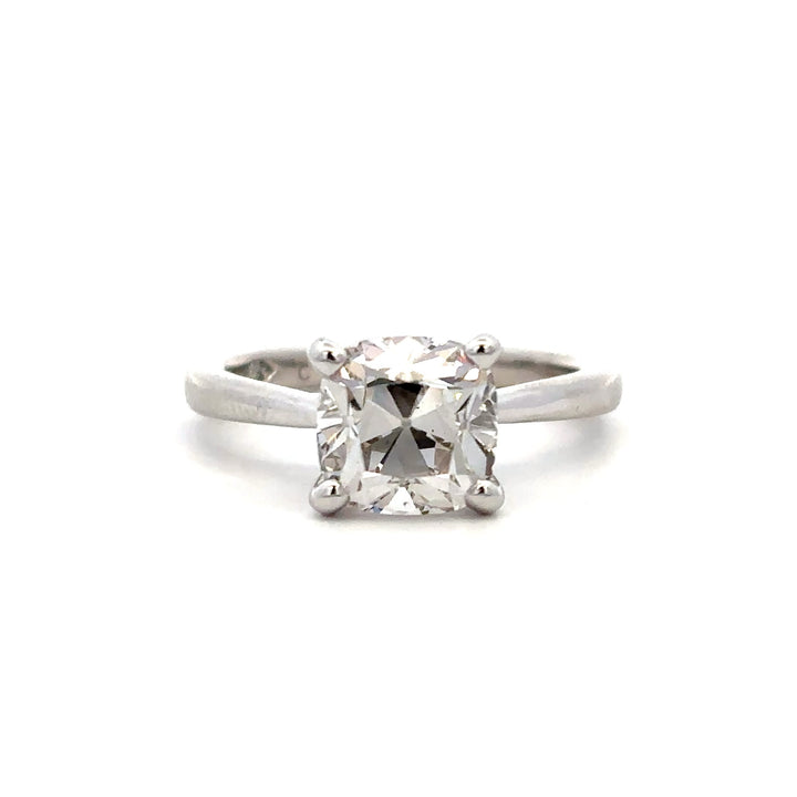 Solitaire Ring (Old Mine) - 14k White Gold 2.55ct #12148