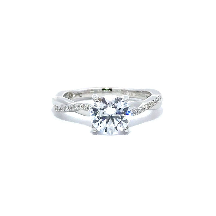 Twist Ring (Round) - 14k White Gold 1.30ct #12203