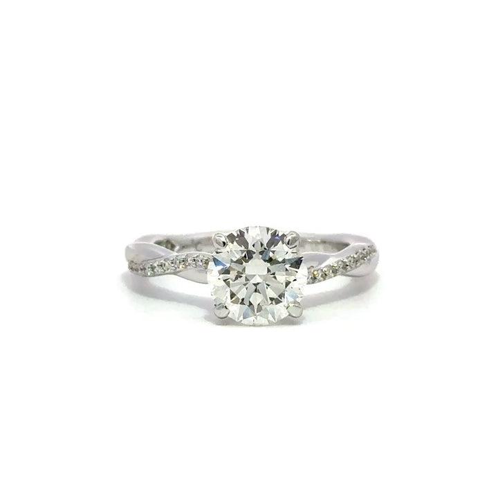 Twist Ring (Round) - 14k White Gold 1.78ct #12204