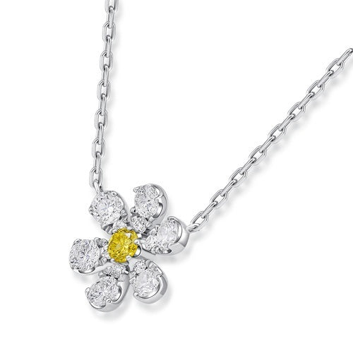 Flourishan "Sunflower" Necklace - 14k White Gold Vermeil #12273