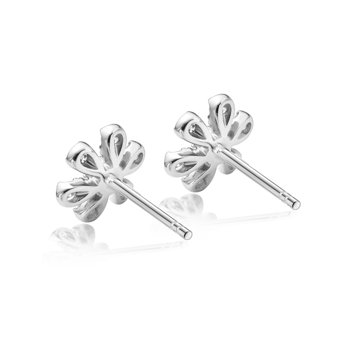 Flourishan "Sunflower" Stud Earrings - 14k White Gold Vermeil #12275
