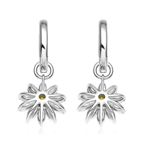 Flourishan "Sunlit Daisies" Earrings - 14k White Gold Vermeil #12293