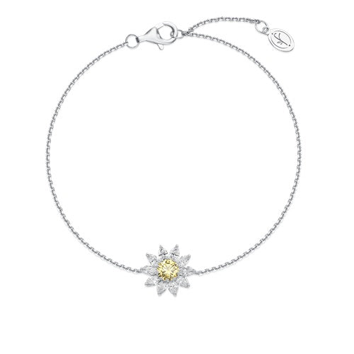 Flourishan "Sunlit Daisies" Bracelet - 14k White Gold Vermeil #12294