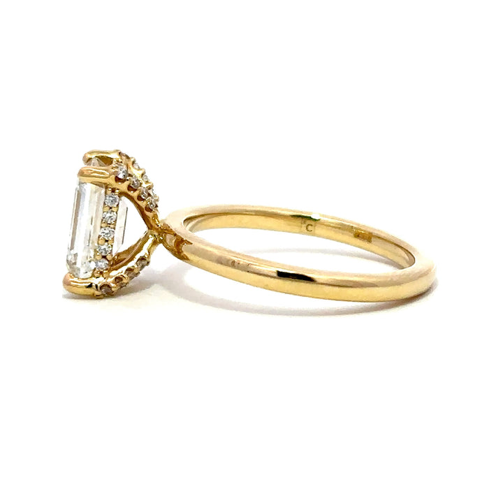 Hidden Halo Ring (Emerald) - 14k Yellow Gold 2.05ct #12299