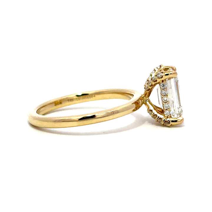 Hidden Halo Ring (Emerald) - 14k Yellow Gold 2.05ct #12299