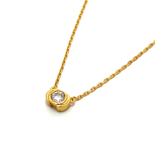 Flourishan "Glimmering Guardian" Bezel Necklace - 14k Gold Vermeil