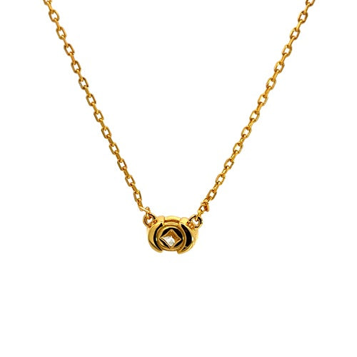 Flourishan "Glimmering Guardian" Bezel Necklace - 14k Gold Vermeil