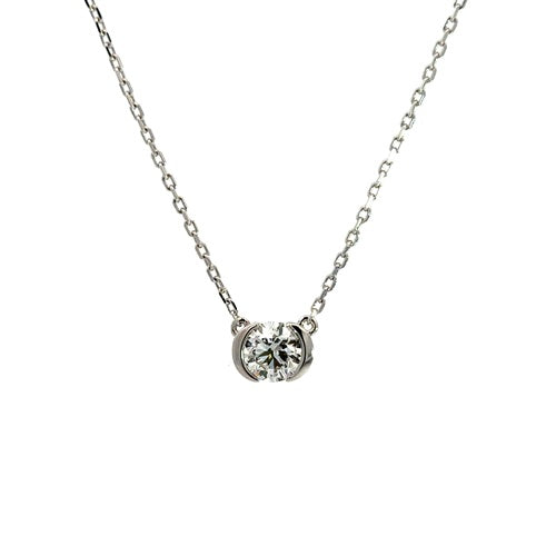 Flourishan "Embrace" Half Bezel Necklace - 14k Gold Vermeil