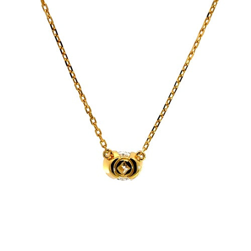 Flourishan "Embrace" Half Bezel Necklace - 14k Gold Vermeil