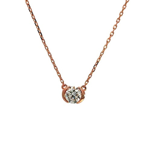 Flourishan "Embrace" Half Bezel Necklace - 14k Gold Vermeil