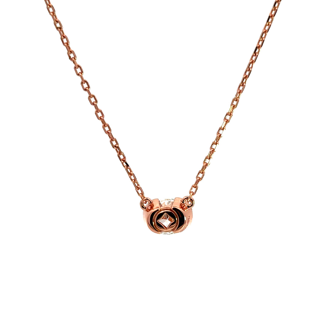 Flourishan "Embrace" Half Bezel Necklace - 14k Gold Vermeil