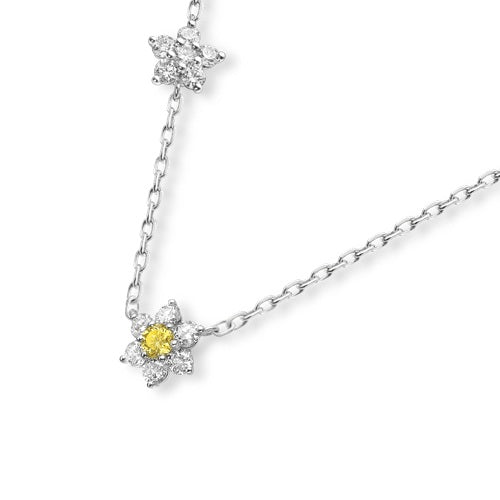 Flourishan "Twin Flower" Necklace - 14k White Gold Vermeil #12312
