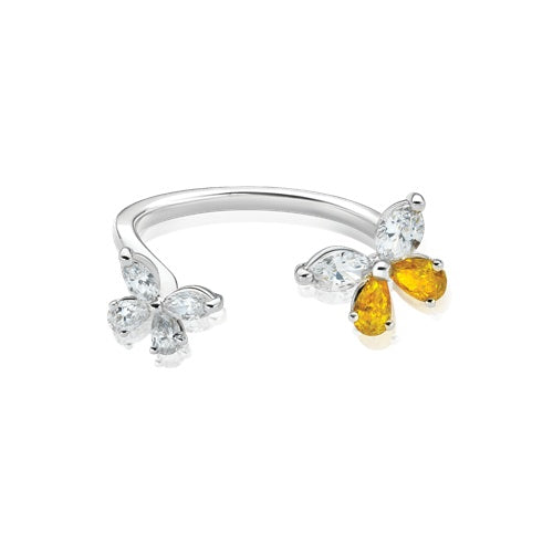 Flourishan "The Wings are Ethereal" Open Ring - 14k White Gold Vermeil #12316