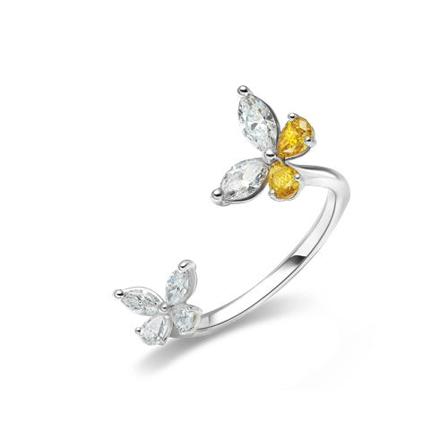 Flourishan "The Wings are Ethereal" Open Ring - 14k White Gold Vermeil #12316