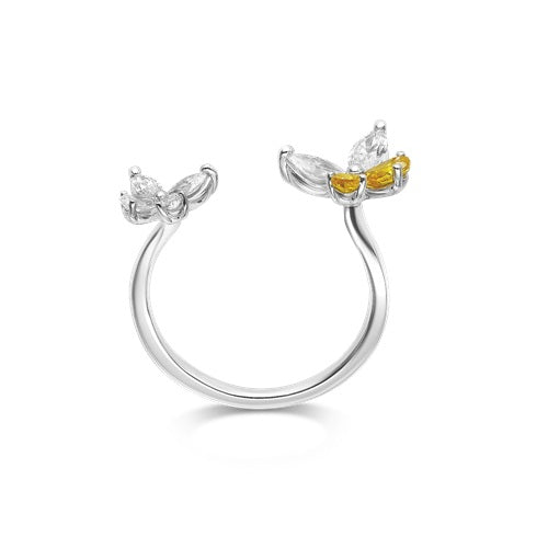 Flourishan "The Wings are Ethereal" Open Ring - 14k White Gold Vermeil #12316