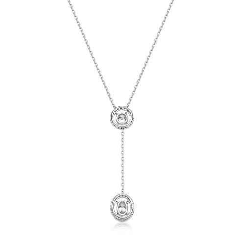 Flourishan "Love Connection" Y-Necklace - 14k White Gold Vermeil #12317