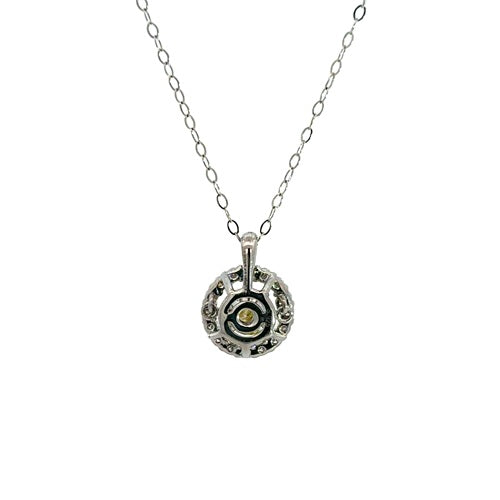 Flourishan "Complete" Halo Pendant - 14k White Gold Vermeil #12320
