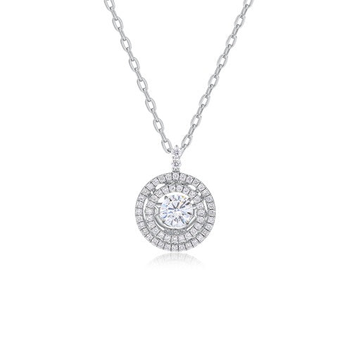 Flourishan "Complete" Halo Necklace - 14k White Gold Vermeil #12321