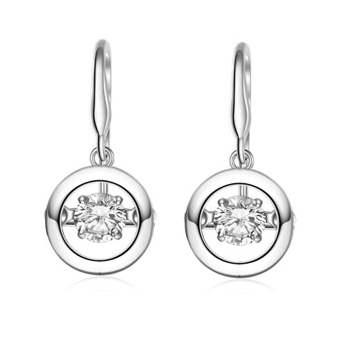 Flourishan "Complete" Hook Earrings - 14k White Gold Vermeil #12323