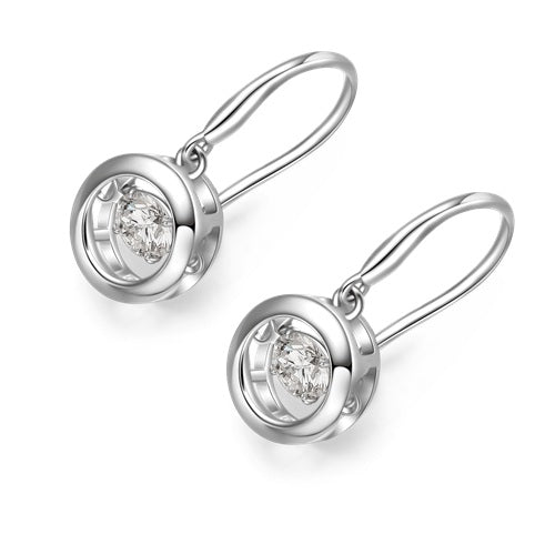 Flourishan "Complete" Hook Earrings - 14k White Gold Vermeil #12323