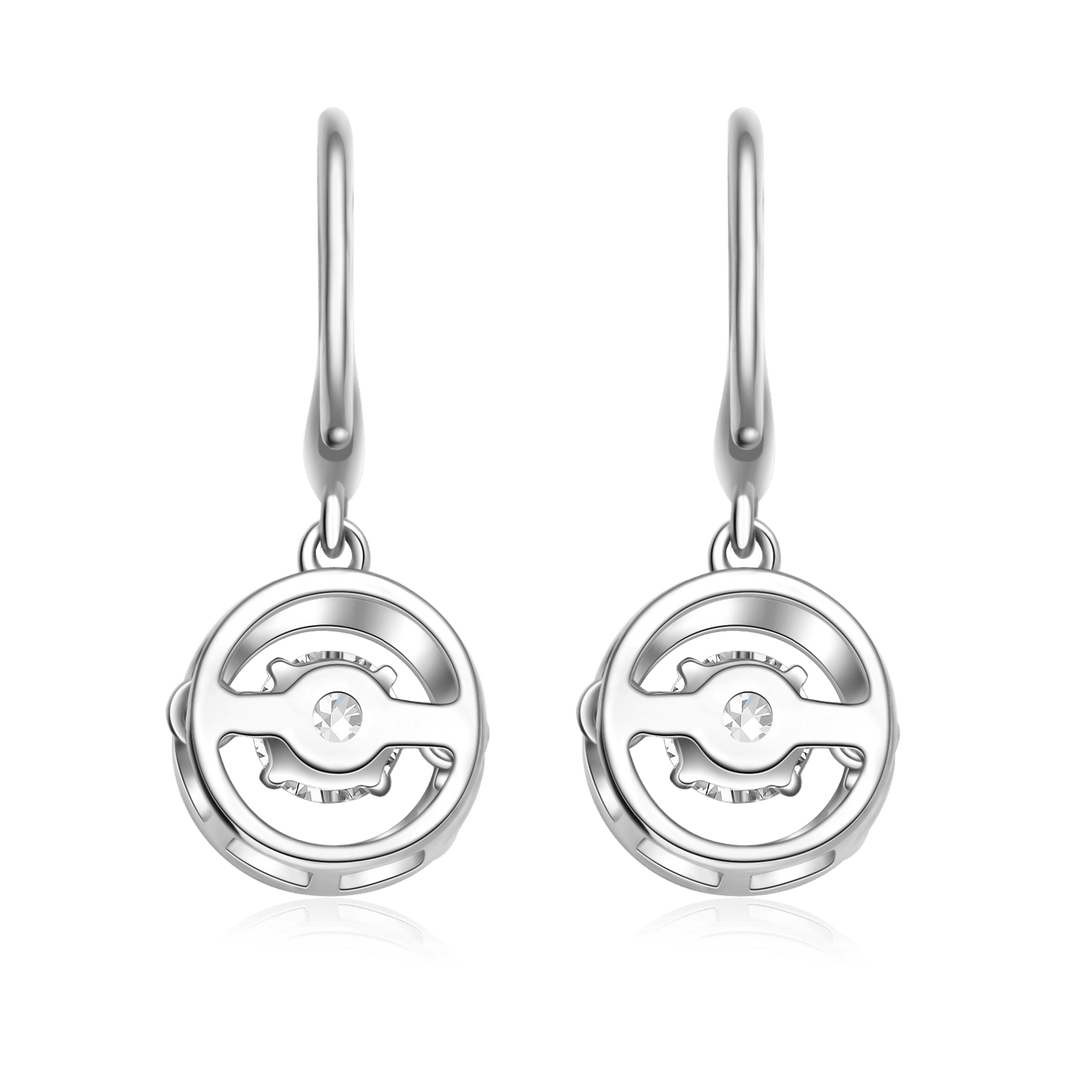 Flourishan "Complete" Hook Earrings - 14k White Gold Vermeil #12323