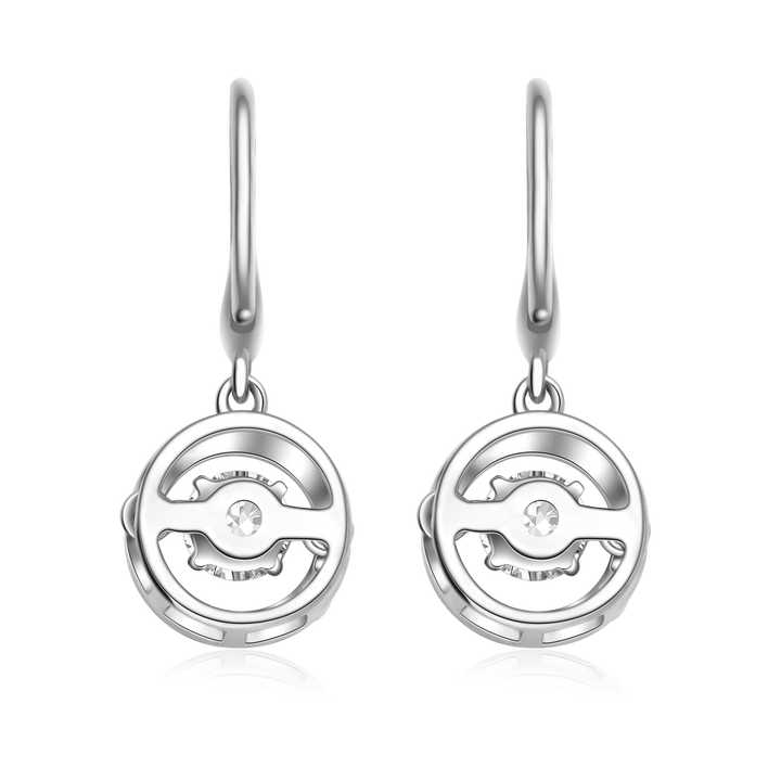 Flourishan "Complete" Hook Earrings - 14k White Gold Vermeil #12323