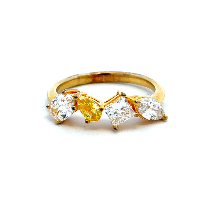 Flourishan Multi-Shaped Cluster Ring - 14k Yellow Gold Vermeil #12325