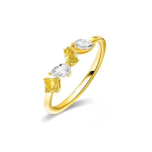 Flourishan Multi-Shaped Cluster Ring - 14k Yellow Gold Vermeil #12325